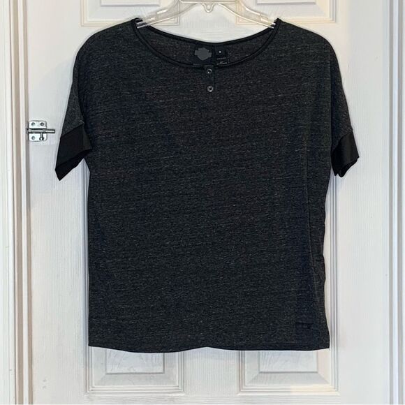 Harley Davidson Gray Short Sleeve Henley Size Medium - Picture 9 of 10
